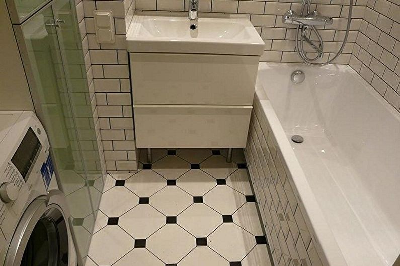 Дизайн маленькой ванной комнаты - Отделка пола
