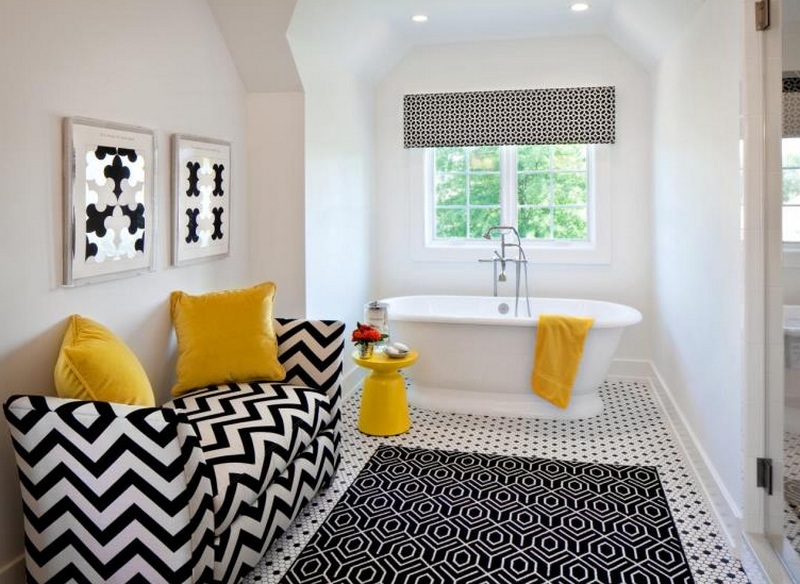 Черно-белая ванная комната - 115 фото нестандартного дизайна