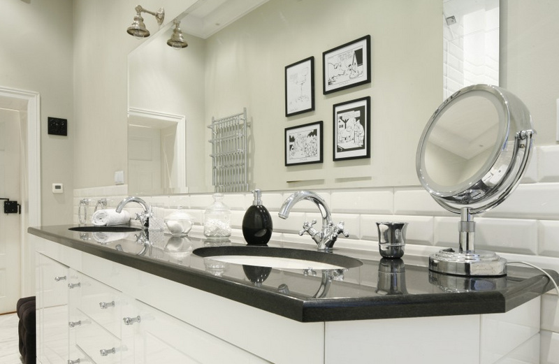 Черно-белая ванная комната - 115 фото нестандартного дизайна