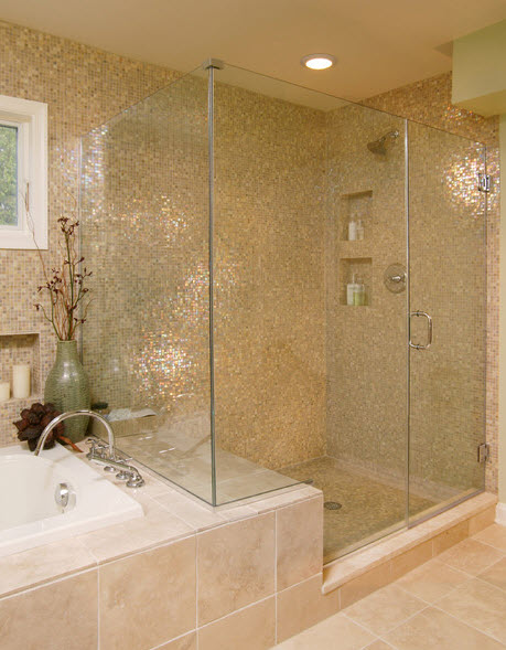 Облицовка плиткой мозаика ванну комнату
