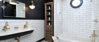 Черно-белая ванная комната: дизайн, фото